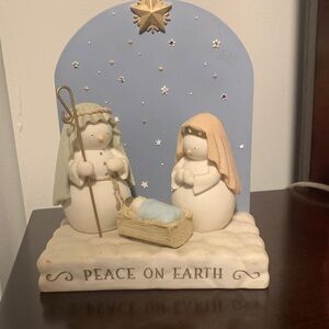 Peace on Earth Pastel Nativity Holiday Figurine